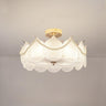 Modern Style Shell-Shaped Flush Mount Light  Pearl Accents Image - 20