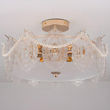 Modern Style Shell-Shaped Flush Mount Light  Pearl Accents Image - 22