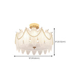 Modern Style Shell-Shaped Flush Mount Light  Pearl Accents #size