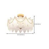 Modern Style Shell-Shaped Flush Mount Light  Pearl Accents Image - 30