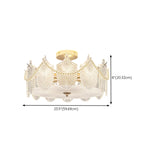 Modern Style Shell-Shaped Flush Mount Light  Pearl Accents Image - 36