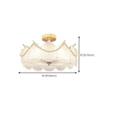 Modern Style Shell-Shaped Flush Mount Light  Pearl Accents Image - 37