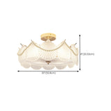 Modern Style Shell-Shaped Flush Mount Light  Pearl Accents Image - 38