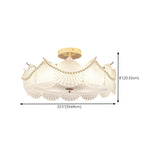 Modern Style Shell-Shaped Flush Mount Light  Pearl Accents Image - 39