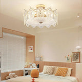 Modern Style Shell-Shaped Flush Mount Light  Pearl Accents Image - 4