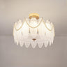 Modern Style Shell-Shaped Flush Mount Light  Pearl Accents Image - 6