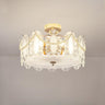 Modern Style Shell-Shaped Flush Mount Light  Pearl Accents Image - 9