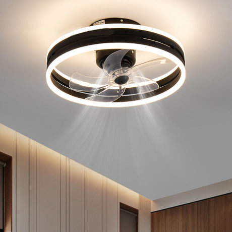 Modern Stylish Circular 5 Blades LED Ceiling Fan Light Image - 1