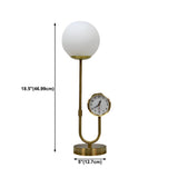 Modern Stylish Glass Globe Gold Table Lamp with Clock Image - 6