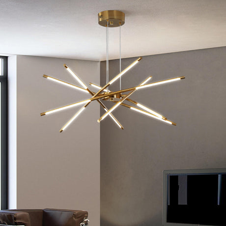 Modern Stylish Gold LED Sputnik Chandelier Image - 2