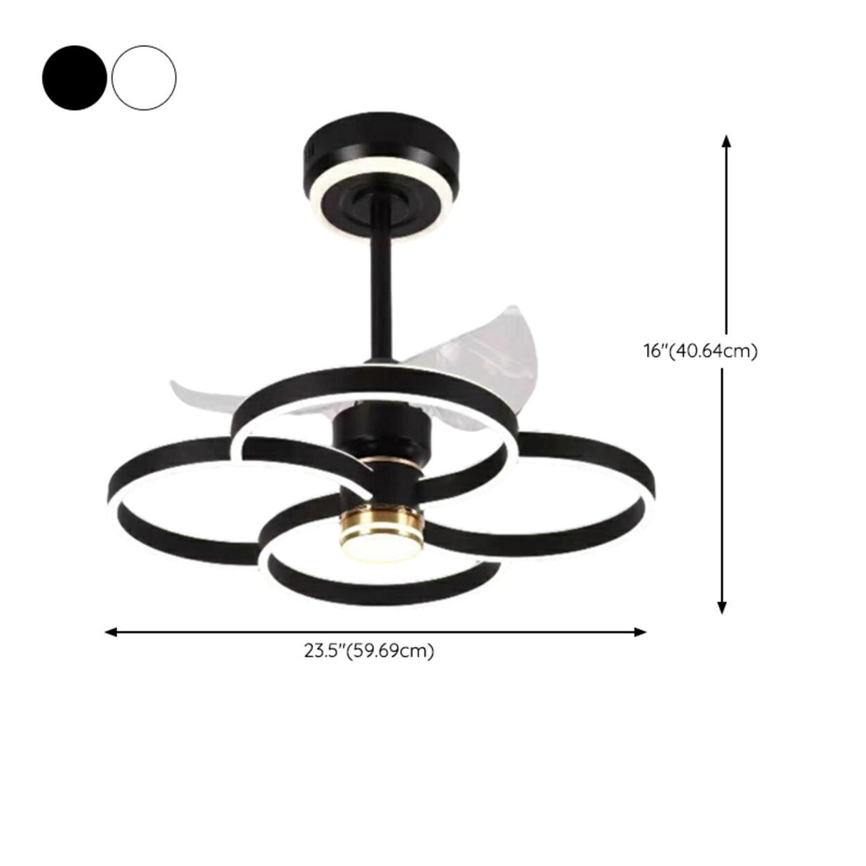 Modern Stylish Linear Curved Ceiling Fan with Light 