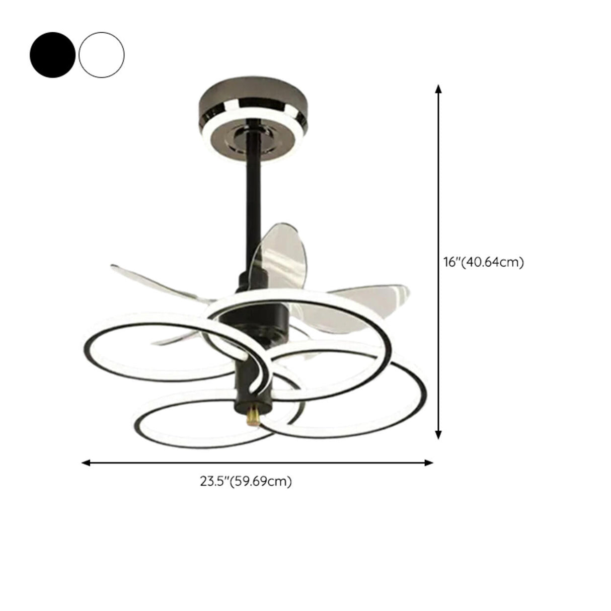 Modern Stylish Linear Curved Ceiling Fan with Light Image - 11