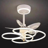 Modern Stylish Linear Curved Ceiling Fan with Light Image - 8