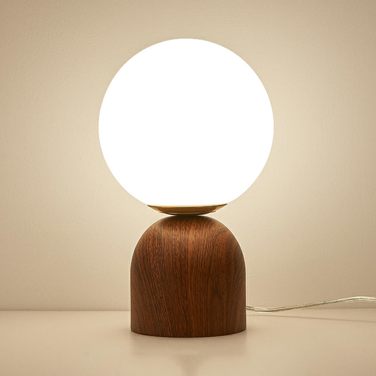 Modern Stylish Metal Base White Spherical Table Lamp Image - 12