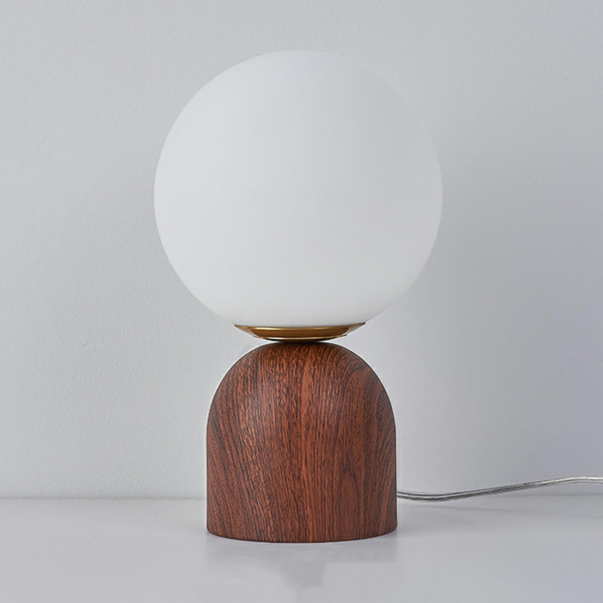 Modern Stylish Metal Base White Spherical Table Lamp Image - 13