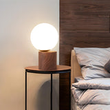 Modern Stylish Metal Base White Spherical Table Lamp Image - 2