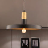 Modern Stylish Metal Black Round Dining Room Pendant Light Image - 1