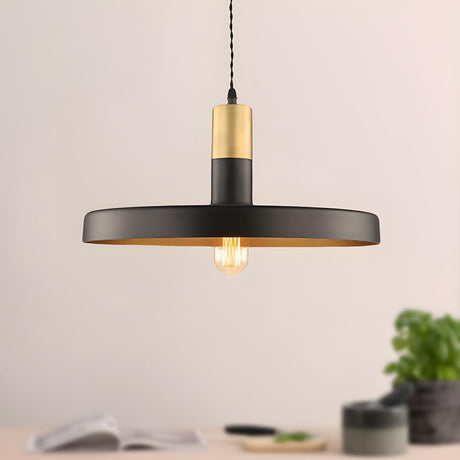 Modern Stylish Metal Black Round Dining Room Pendant Light Image - 2