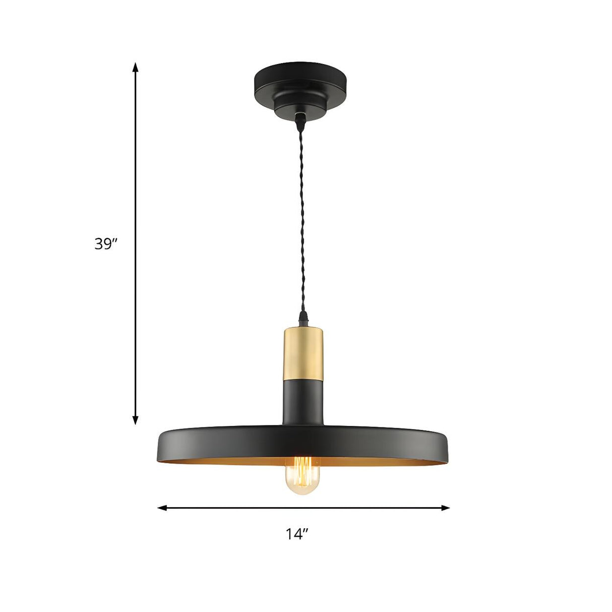 Modern Stylish Metal Black Round Dining Room Pendant Light Image - 5