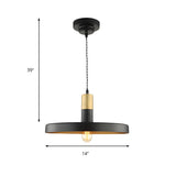 Modern Stylish Metal Black Round Dining Room Pendant Light Image - 5