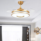 Modern Stylish Metal Round Ceiling Fan with LED Light Image - 1