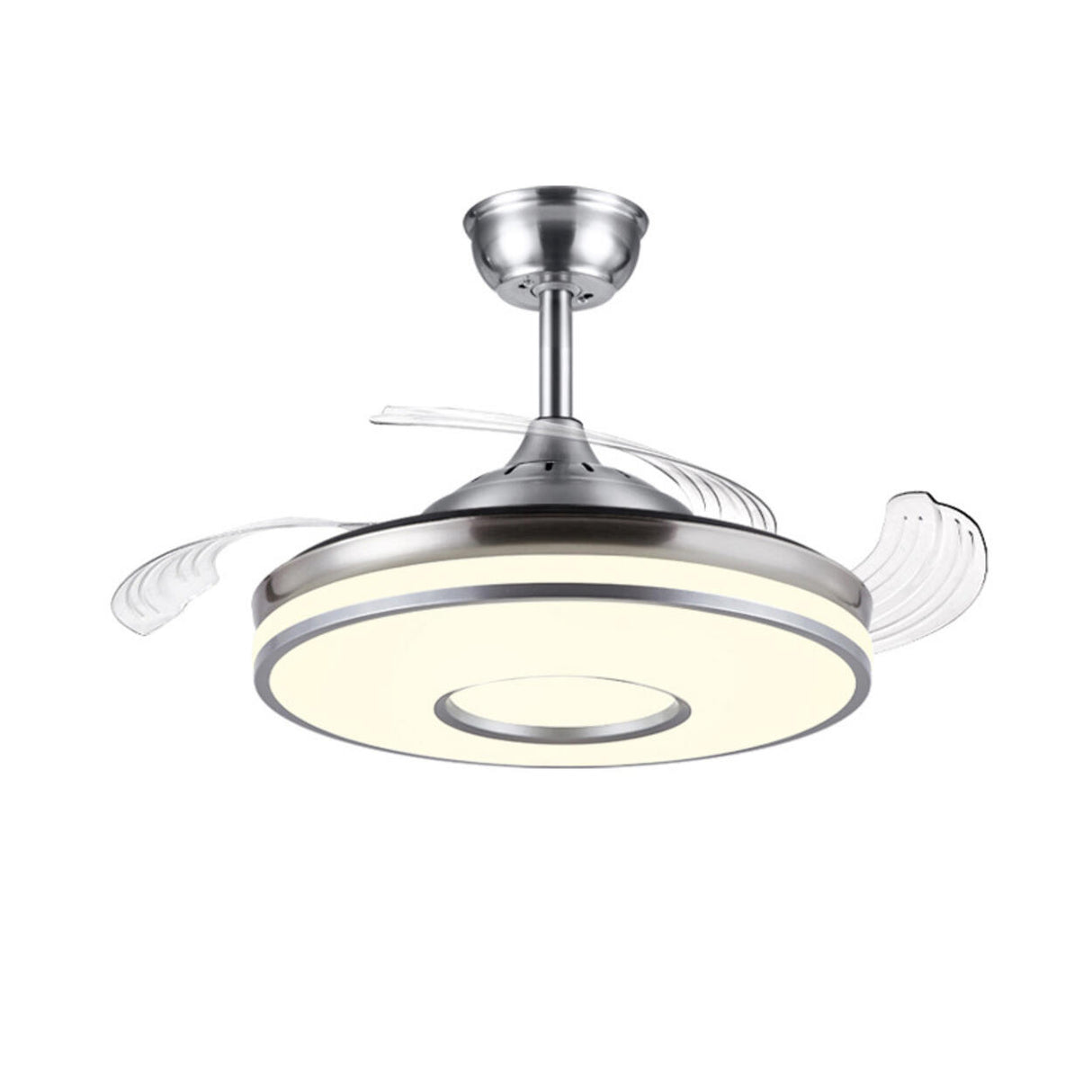 Modern Stylish Metal Round Ceiling Fan with LED Light Image - 2