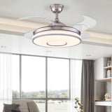 Modern Stylish Metal Round Ceiling Fan with LED Light Image - 4