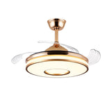 Modern Stylish Metal Round Ceiling Fan with LED Light Image - 6