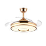 Modern Stylish Metal Round Ceiling Fan with LED Light Image - 6