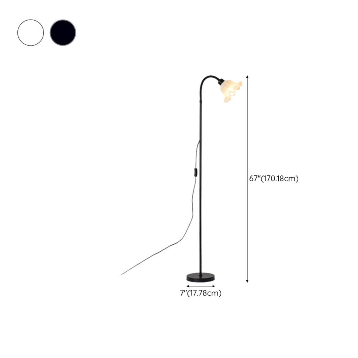 Modern Stylish White Floral Metal LED Floor Lamp 