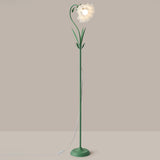 Modern Stylish White Floral Metal LED Floor Lamp Image - 7