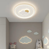 Modern Sun Cloud Circle Dimmable LED Flush Mount Light Image - 4