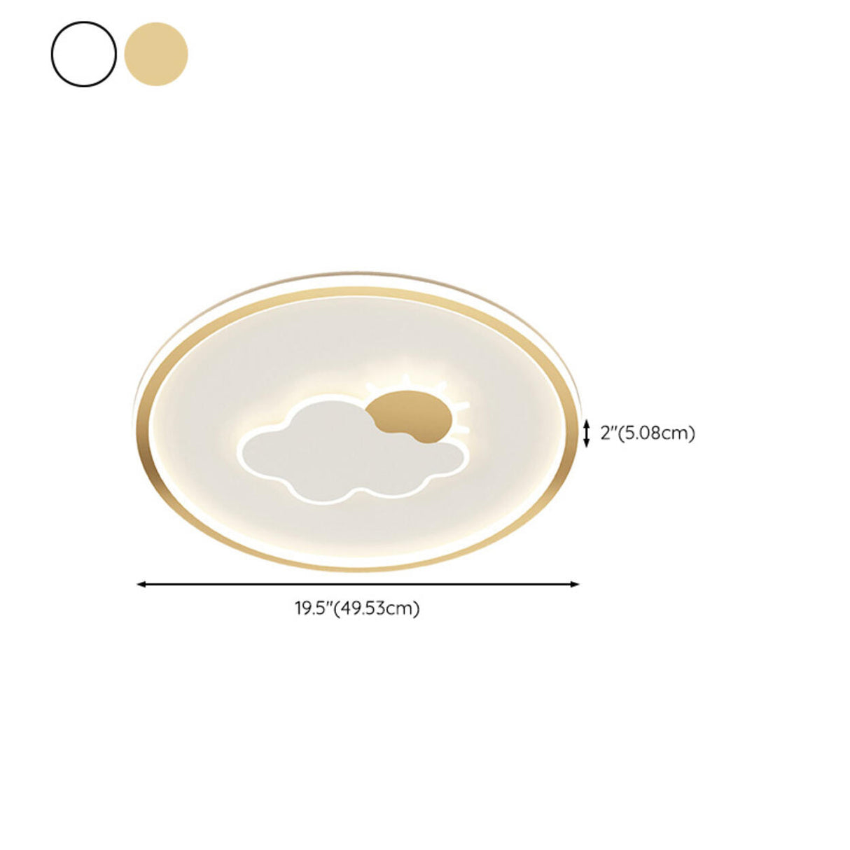 Modern Sun Cloud Circle Dimmable LED Flush Mount Light Image - 8
