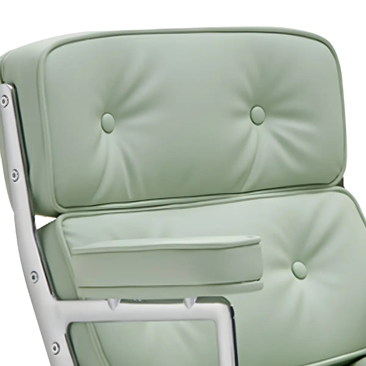 Modern Swivel Leather Tufted Back Green Office Chair Image - 7