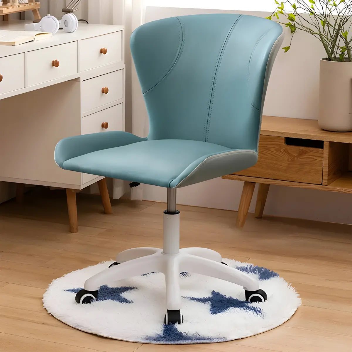 Modern Swivel Leather White Ergonomic Office Chairs Image - 23