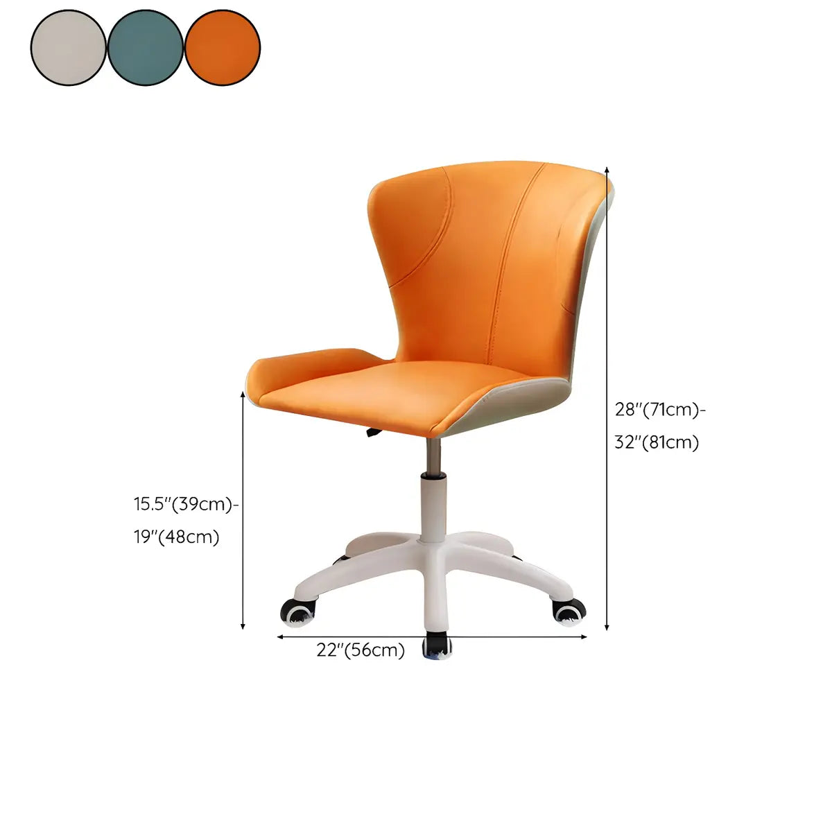 Modern Swivel Leather White Ergonomic Office Chairs Image - 30