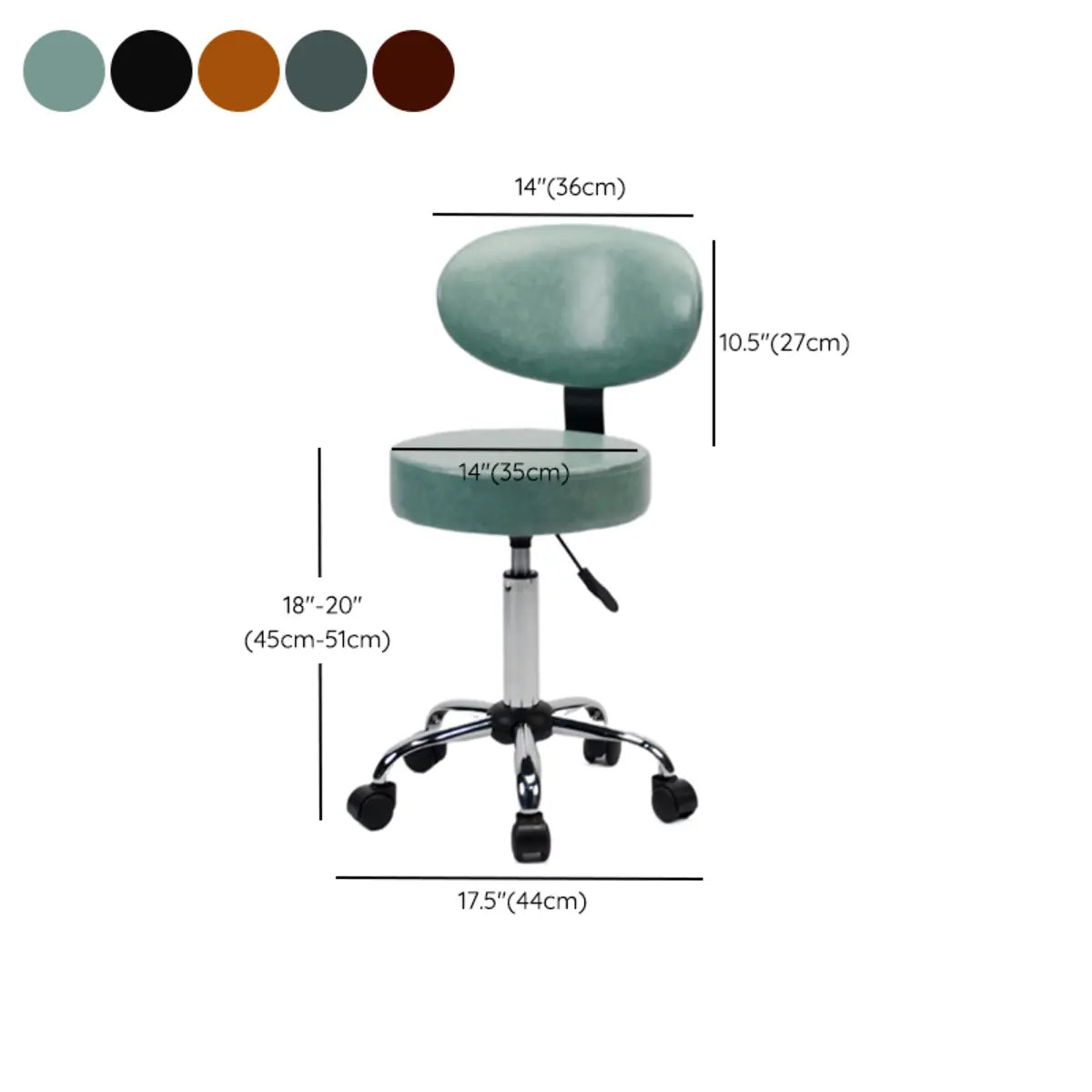 Modern Swivel Office Stool Alloy Multiple Colors 