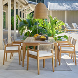 Modern Teak Outdoor Dining Set Rectangular Wood Color Image - 1