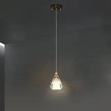 Modern Teardrop Clear Crystal Bedroom Pendant Light Image - 3