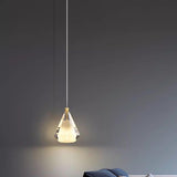 Modern Teardrop Clear Crystal Bedroom Pendant Light Image - 6