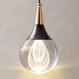 Modern Teardrop Rock Crystal Clear Glass Pendant Light Image - 13