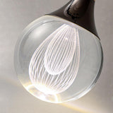 Modern Teardrop Rock Crystal Clear Glass Pendant Light Image - 14