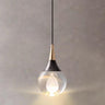 Modern Teardrop Rock Crystal Clear Glass Pendant Light Image - 5