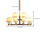 Modern Textile Drum Branching Chandelier Adjustable Height Image - 12