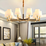 Modern Textile Drum Branching Chandelier Adjustable Height Image - 2