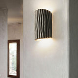 Modern Textured Cylindrical Ceramic Wall Sconce Image - 3