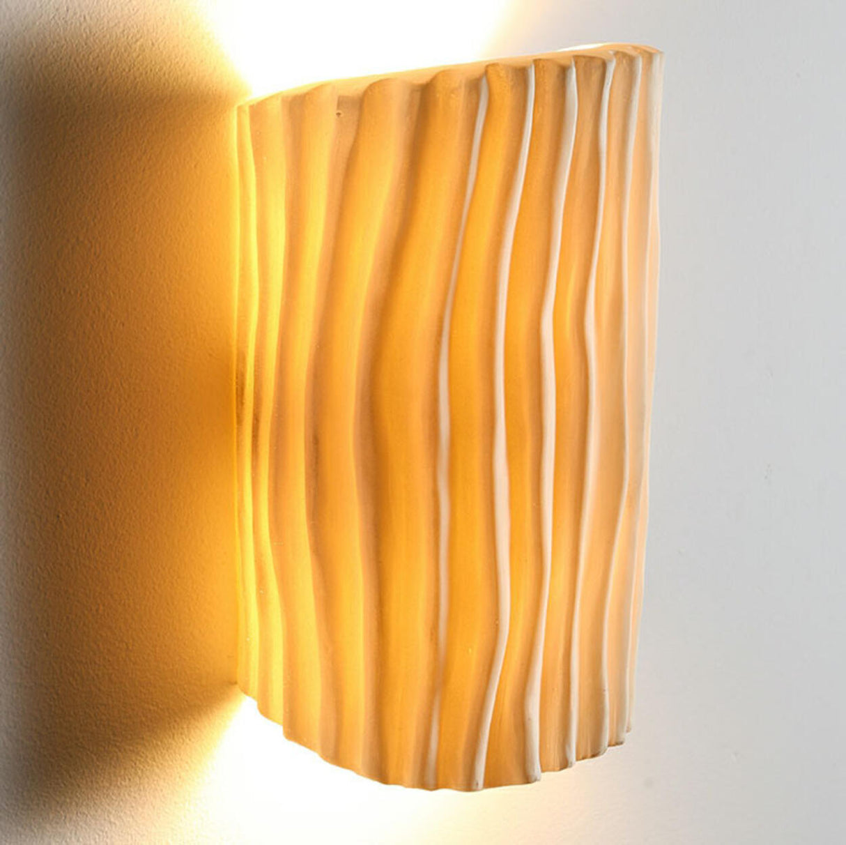 Modern Textured Cylindrical Ceramic Wall Sconce Image - 4