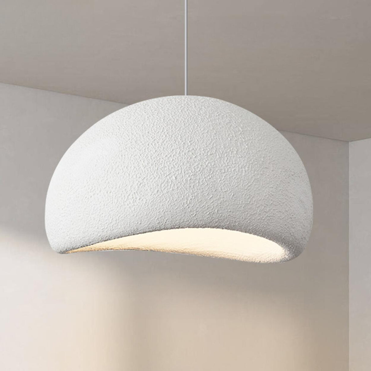 Modern Textured Dome Pendant Light Adjustable Height Image - 13