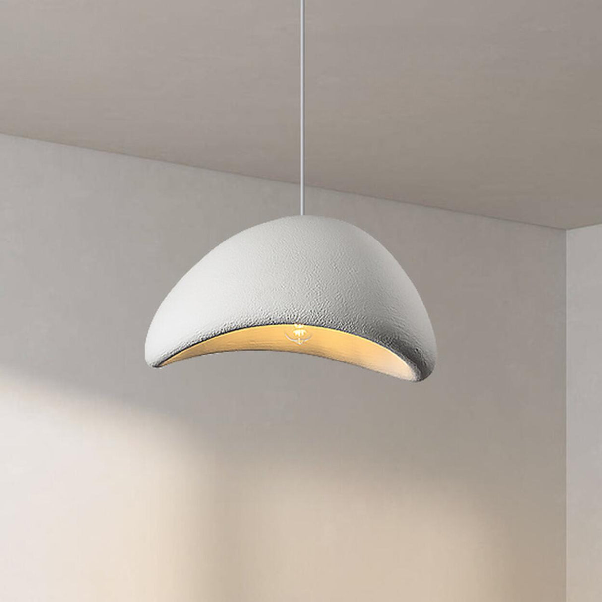 Modern Textured Dome Pendant Light Adjustable Height Image - 18