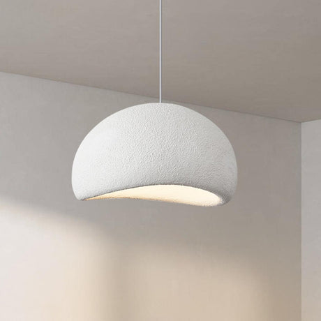 Modern Textured Dome Pendant Light Adjustable Height Image - 2